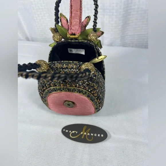Mary Frances Beaded Floral Mini Handbag Purse - Picture 8 of 12
